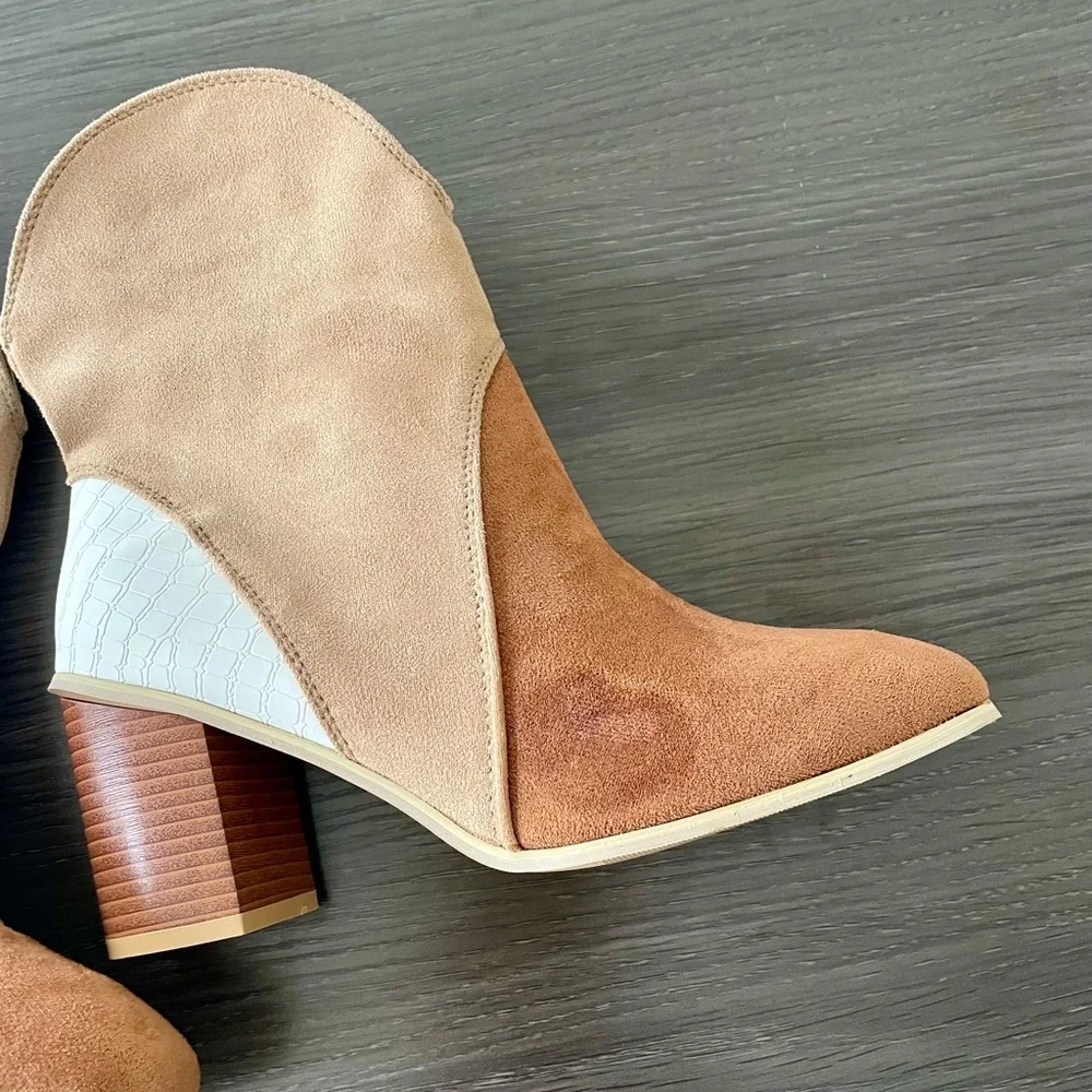 Chestnut Color Block Suede Boot - Picture 15 of 16